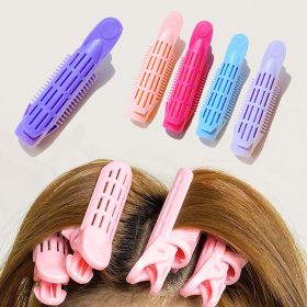 3 Pcs Natural Fluffy Curly Plastic Hair Root Fluffy Clip Hair Styling Clip Candy Color Air Bangs Curler Hair Pins Accessories (Color: Black)